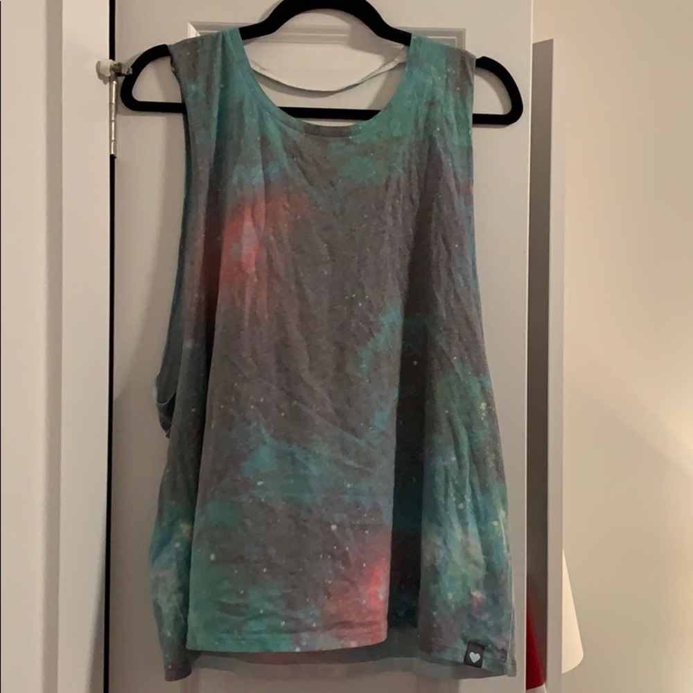 galaxy print sleeveless top